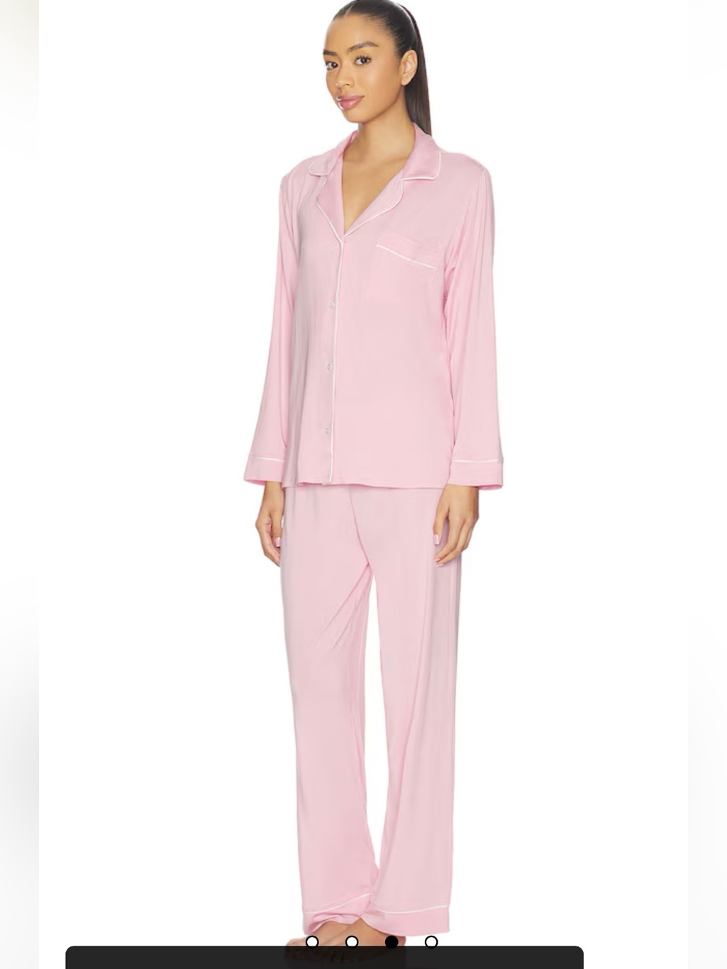 Eberjey Gisele Style Peach Long Sleeve Long Pant Pajama Set